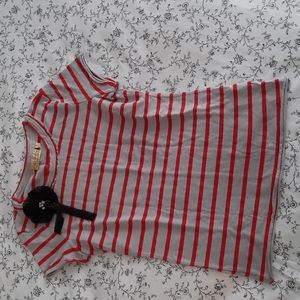 Princess Vera Wang Striped Tee with Brooch